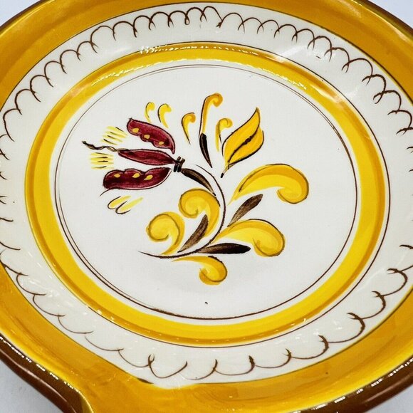 Stangl Pottery Provincial Rose Open Skillet 9 inch Pour Spout Redware - Picture 3 of 6